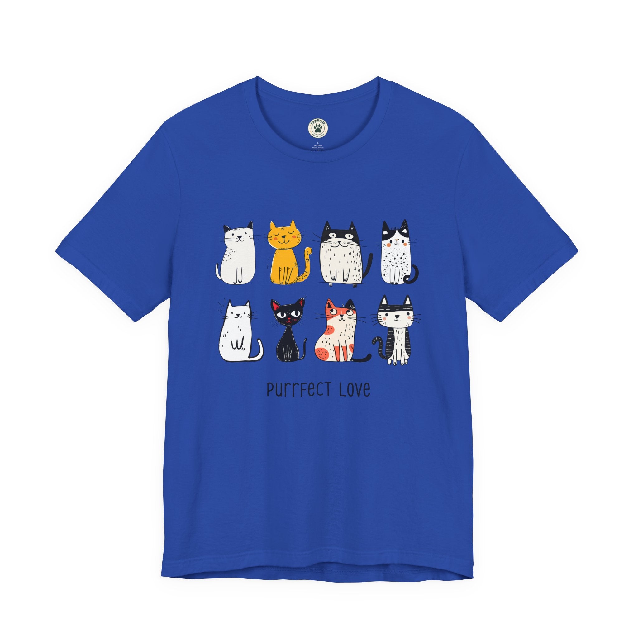 Purrfect Love Cat T-Shirt — Cute Cartoon Cats Tee for Cat Lovers
