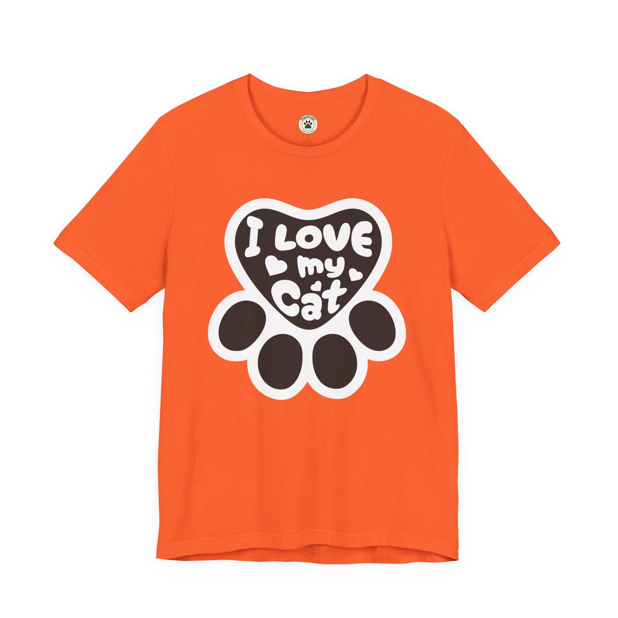 I Love My Cat Paw T-Shirt — Cute Cat Lover Tee