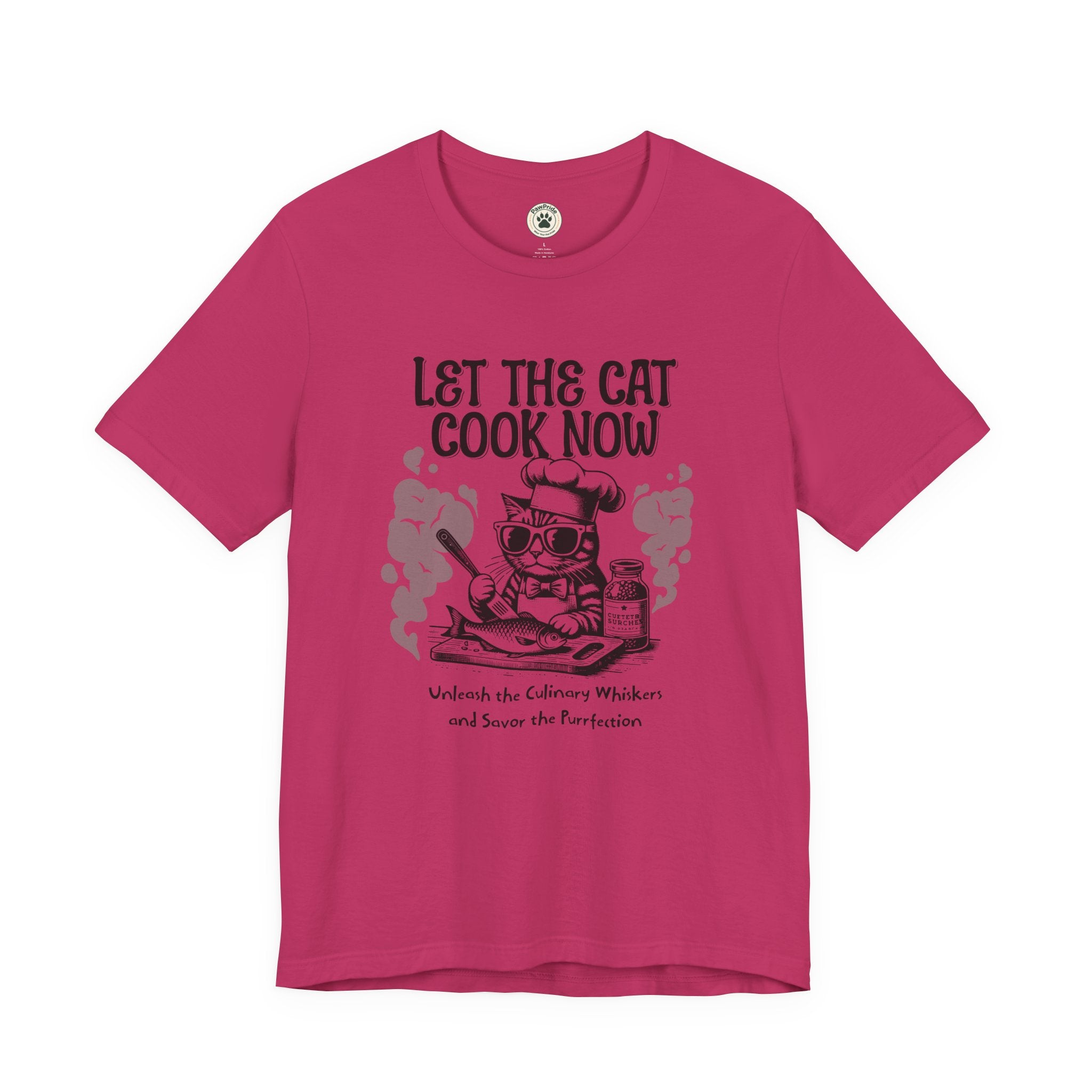 Let The Cat Cook Now T-Shirt — Funny Chef Cat Cooking Tee