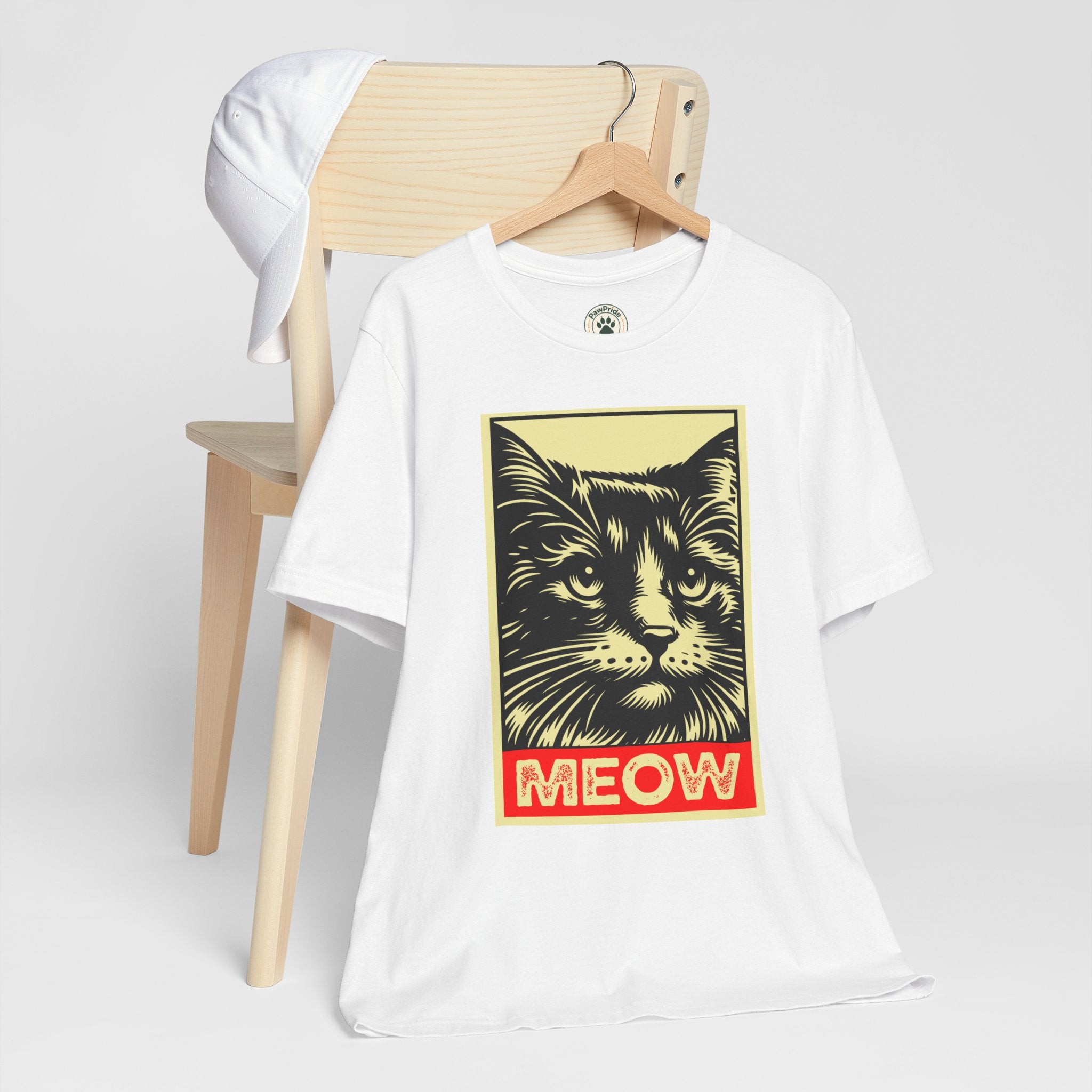 Meow Cat Portrait Tee — Graphic Cat Shirt