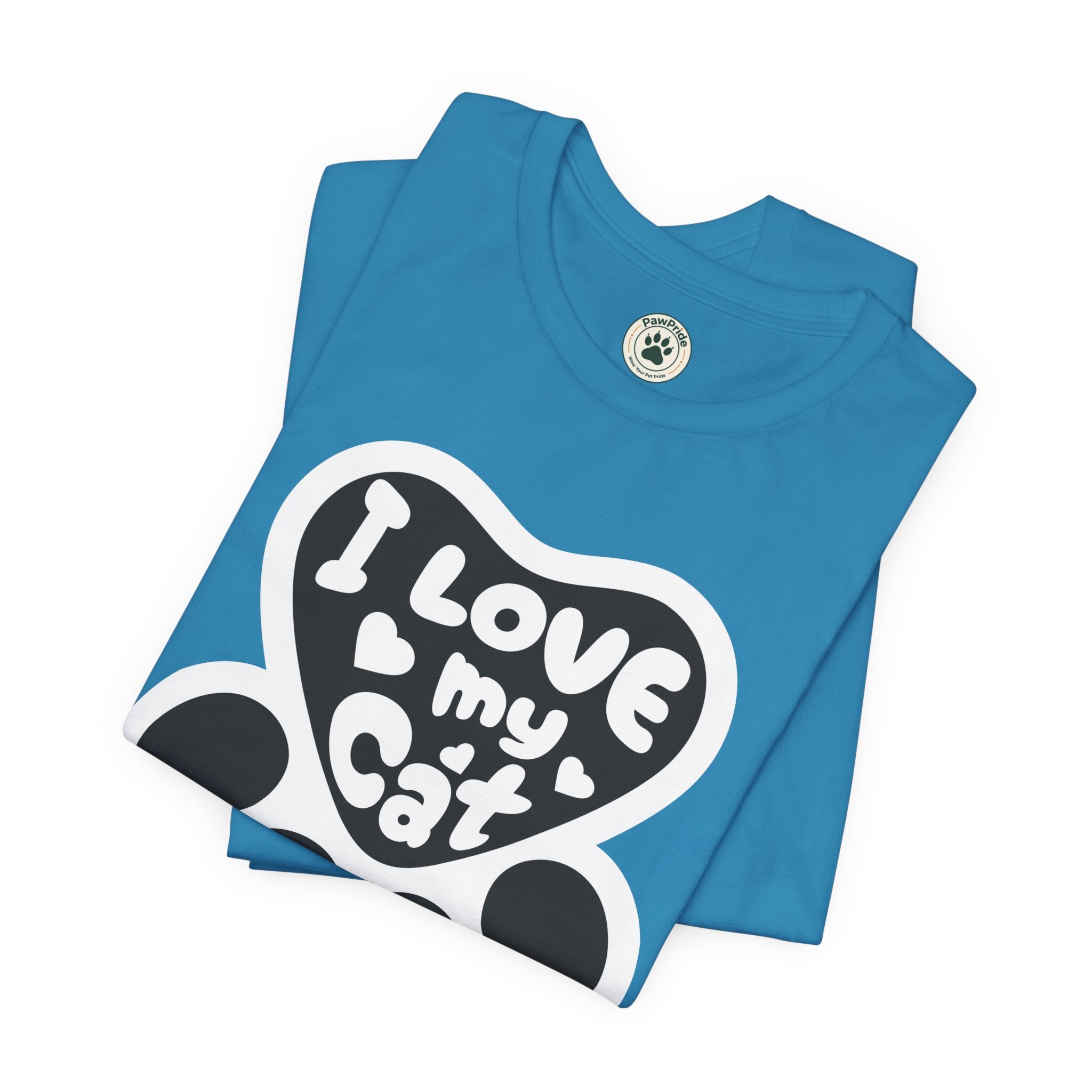 I Love My Cat Paw T-Shirt — Cute Cat Lover Tee