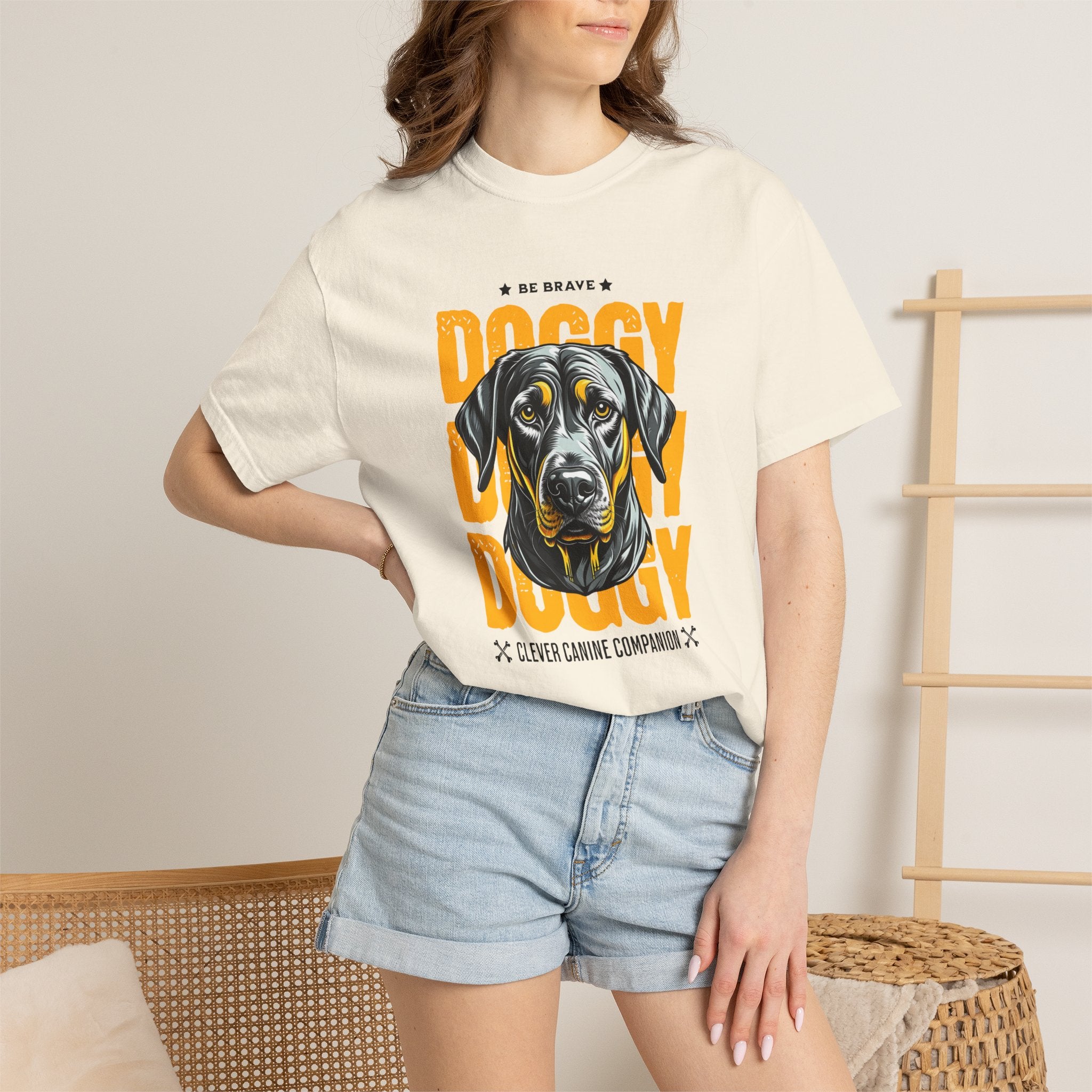 Doggy Doggy T-Shirt — Retro Black Lab Graphic Tee ('Be Brave')