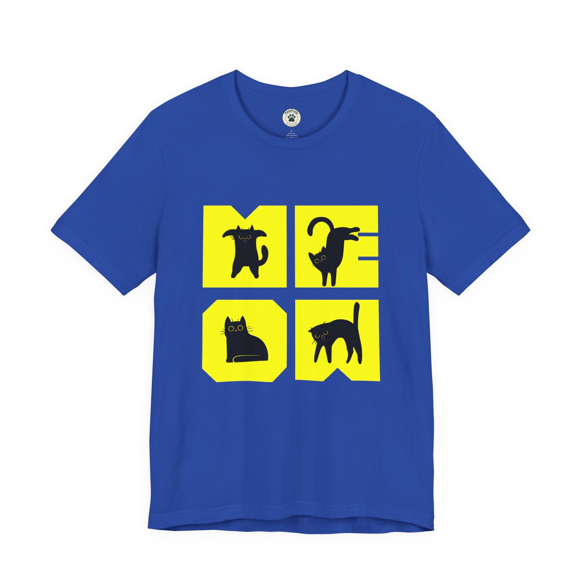 Cat Silhouette Tee — Yellow Block Cats Graphic T-Shirt