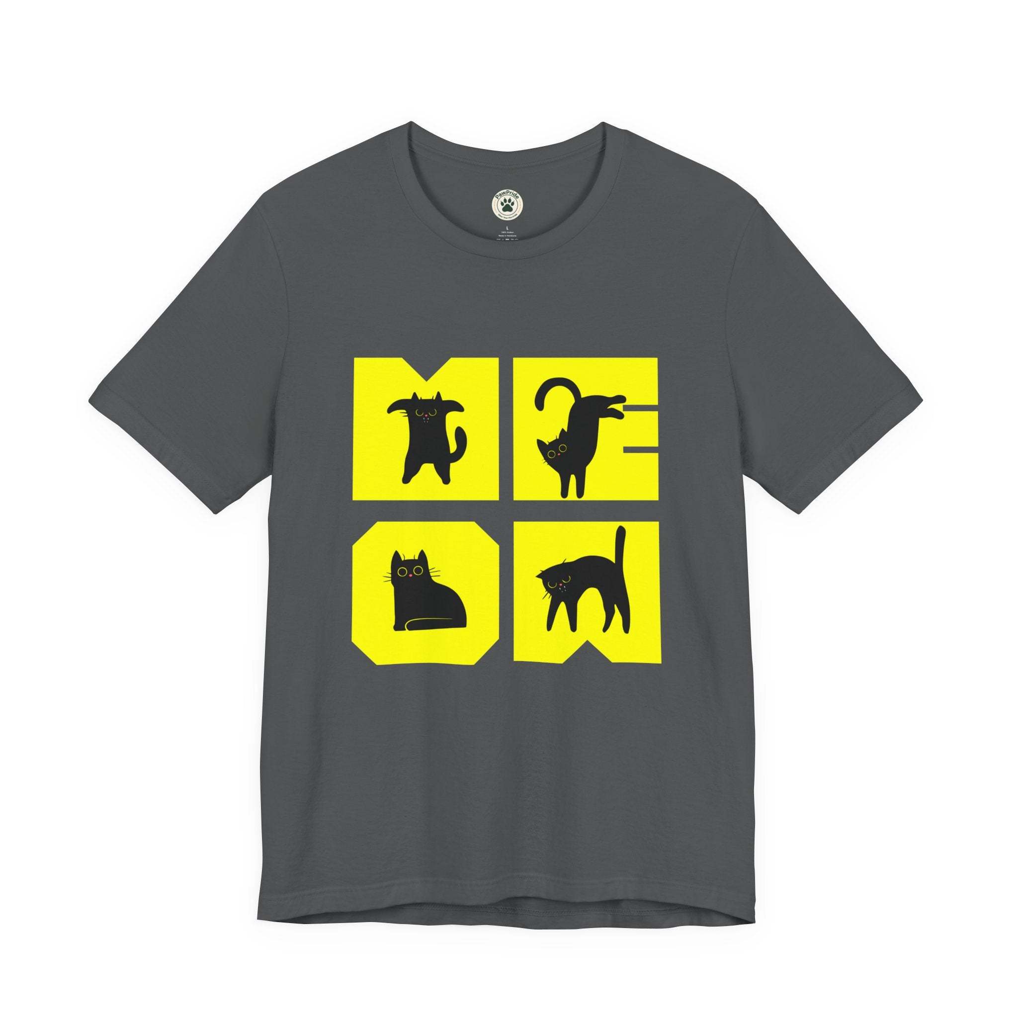 Cat Silhouette Tee — Yellow Block Cats Graphic T-Shirt