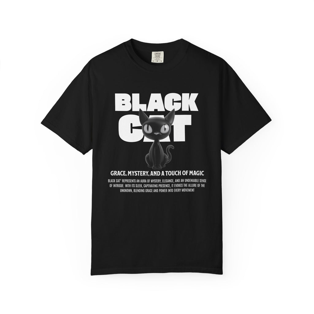 Black Cat Graphic T-Shirt — Cute Spooky Halloween Tee