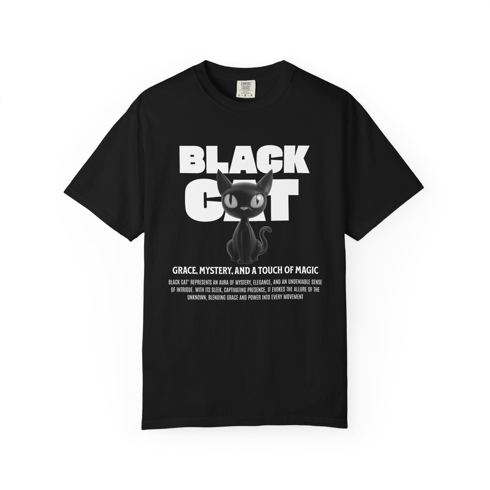 Black Cat Graphic T-Shirt — Cute Spooky Halloween Tee