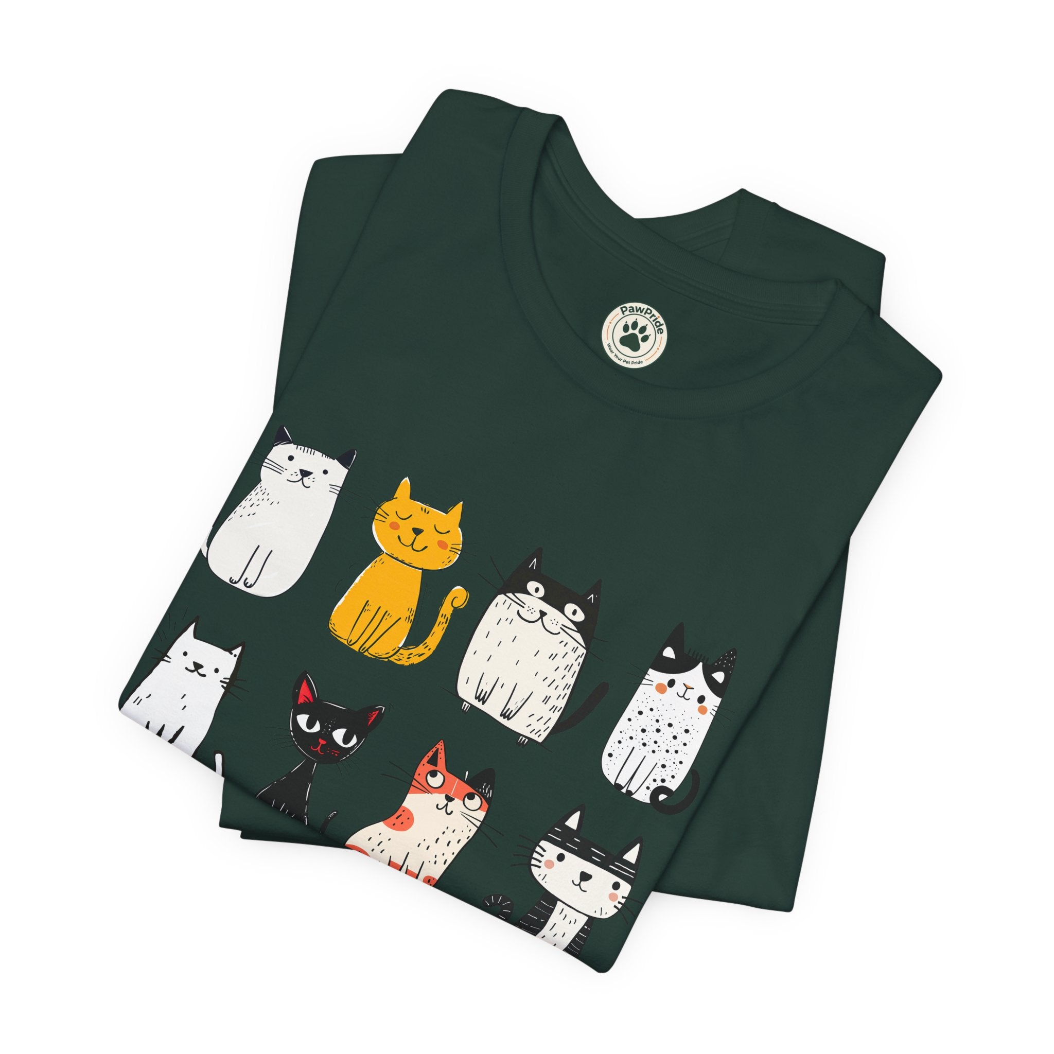 Purrfect Love Cat T-Shirt — Cute Cartoon Cats Tee for Cat Lovers
