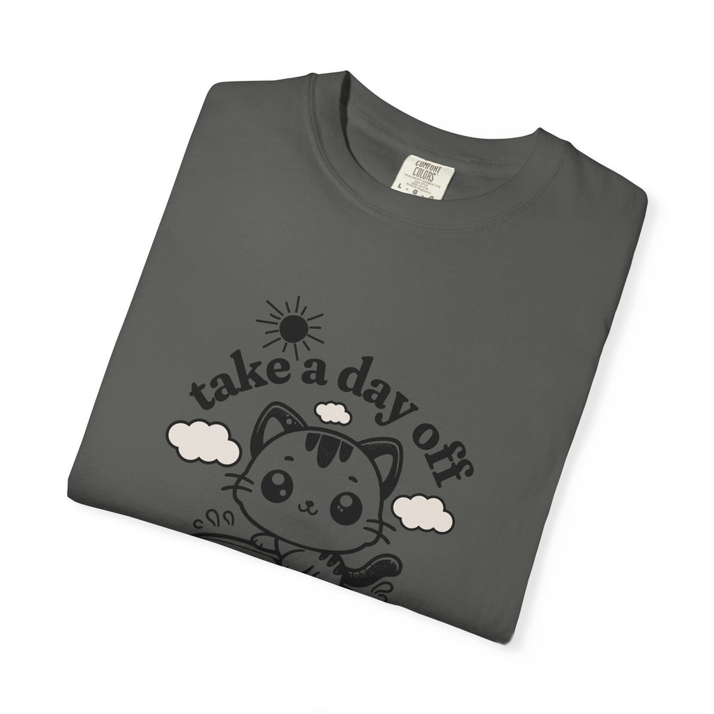 Take a Day Off Cat T-Shirt — Relaxing Kawaii Graphic Tee