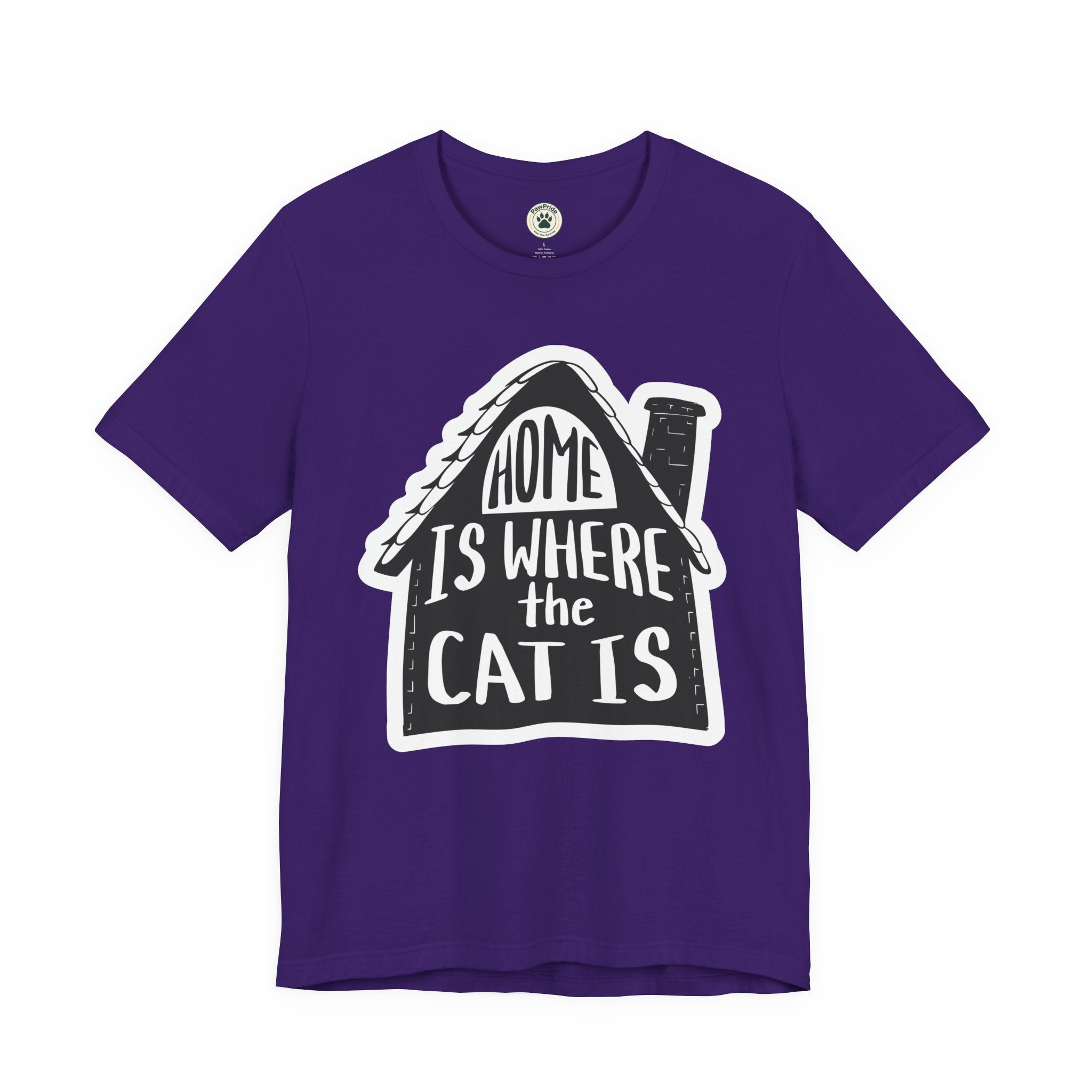 Cat Lover T-Shirt — "Home Is Where The Cat Is" Graphic Tee