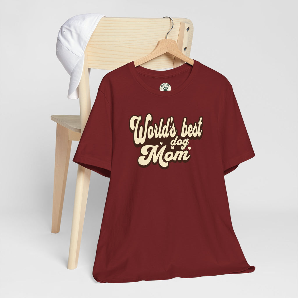 World's Best Dog Mom T-Shirt — Retro Script Pet Mom Tee