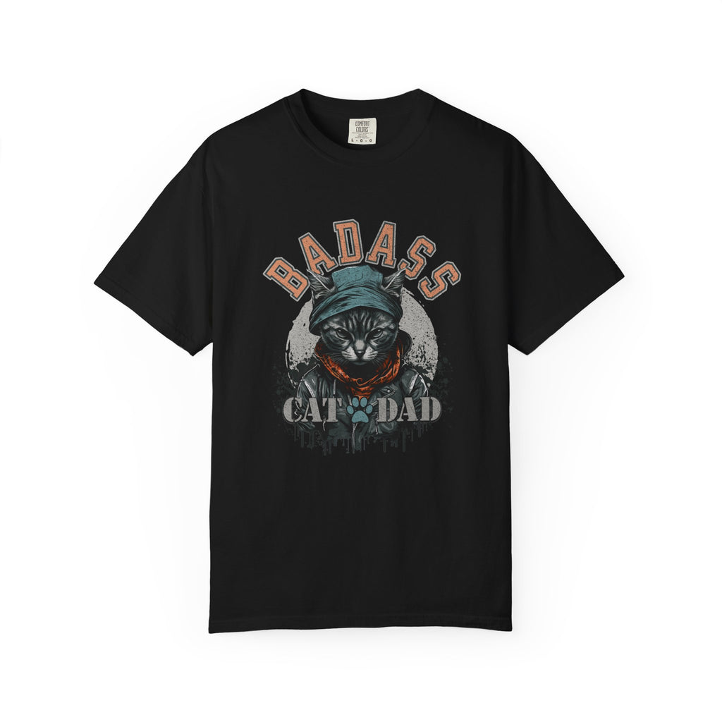 Badass Cat Dad T-Shirt — Graphic Cool Cat Father Tee