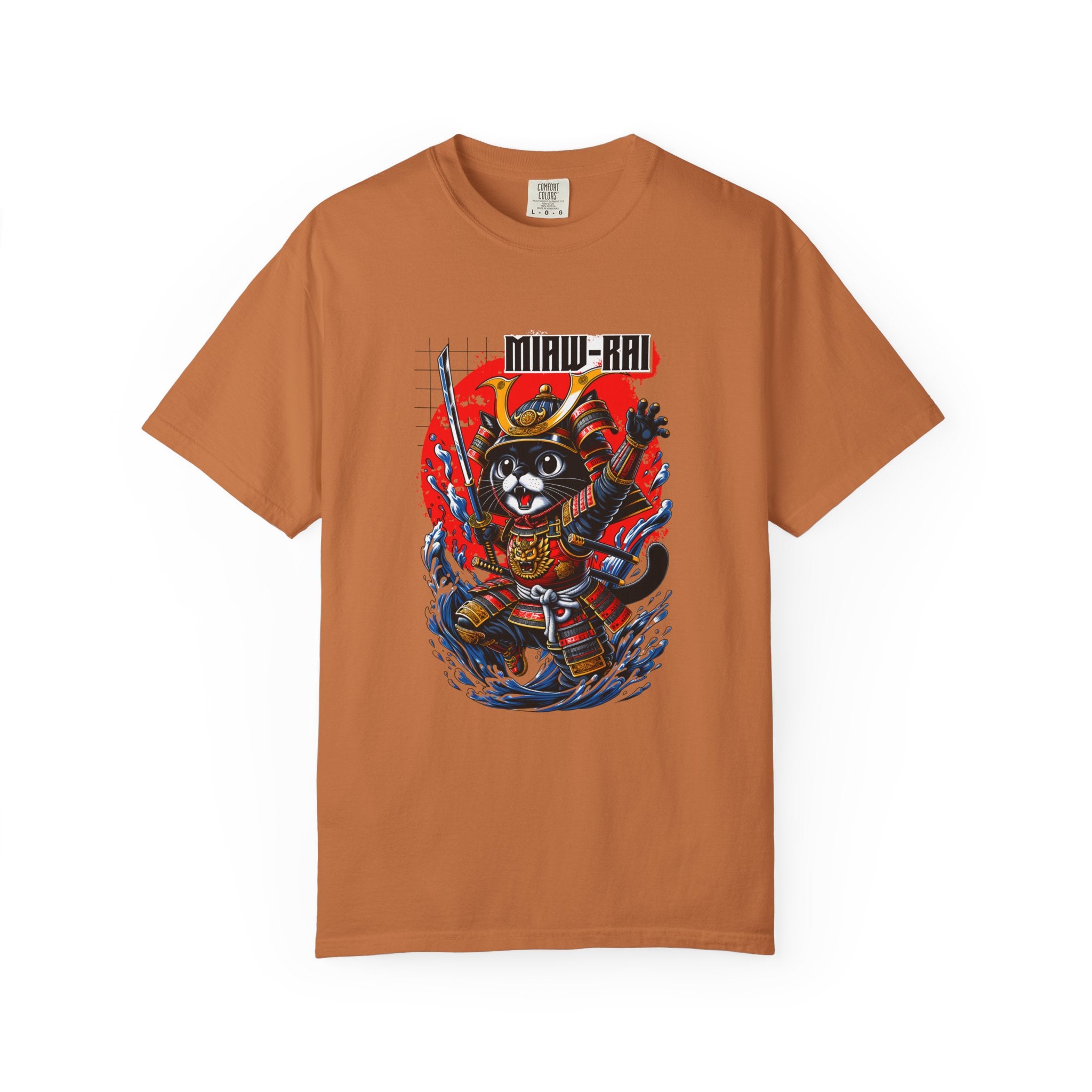 Samurai Cat T-Shirt — 'Neko-Ronin' Retro Japanese Warrior Graphic Tee