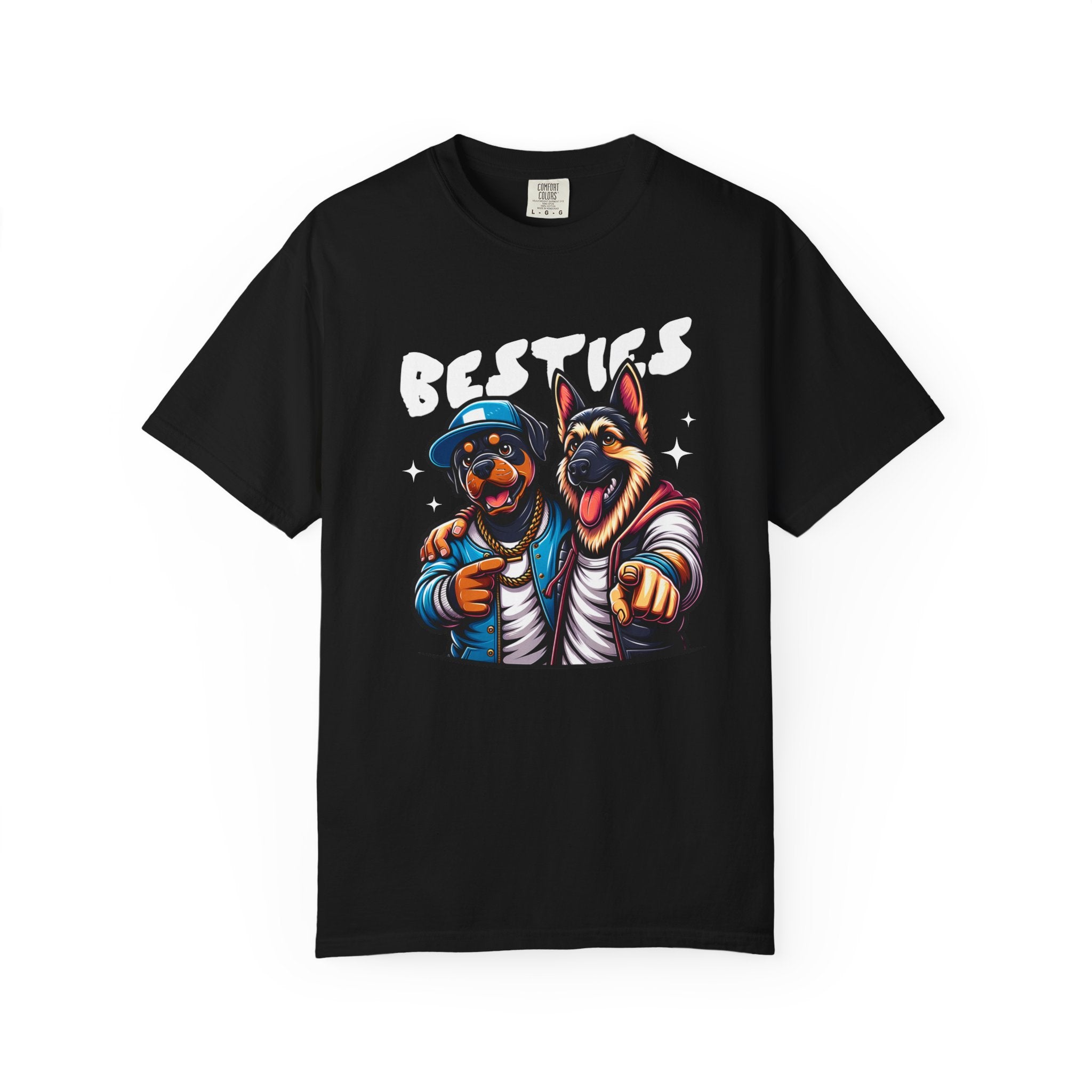 Dog Duo Graphic T‑Shirt — Cool Rottweiler & German Shepherd Street Art Tee