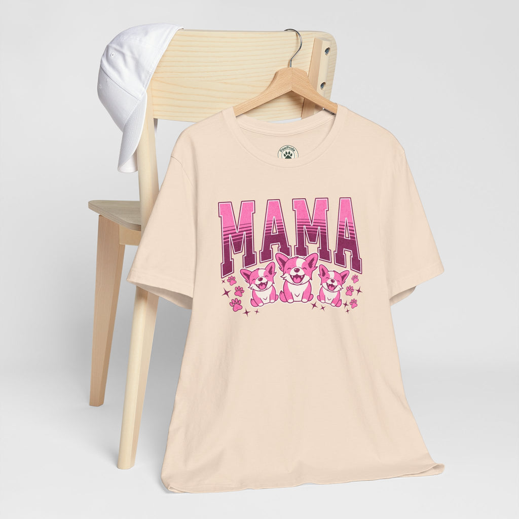 Mama Tee — Pink Corgi Mom Graphic T-Shirt