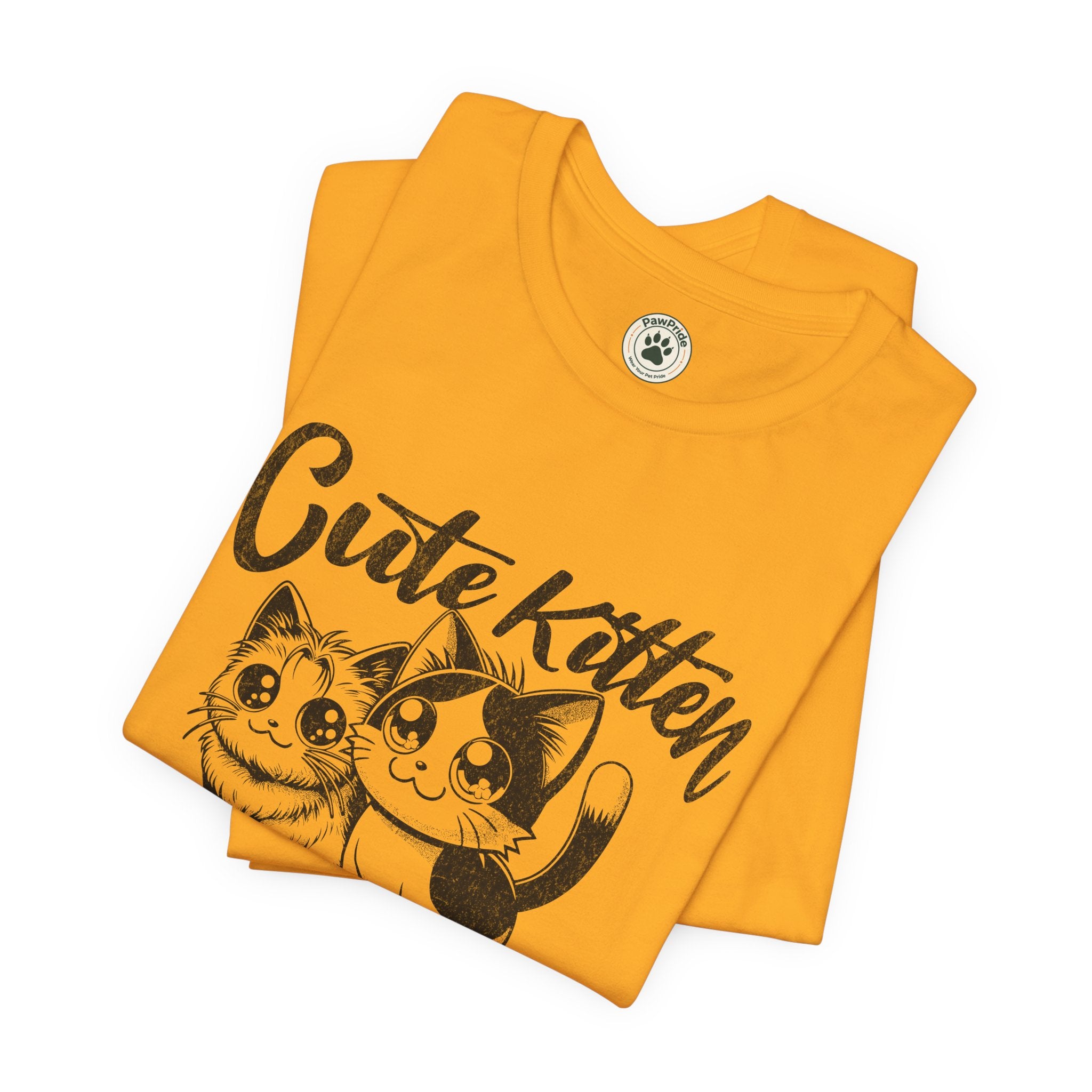 Cute Kitten T-Shirt — Vintage Black & White Cat Graphic Tee