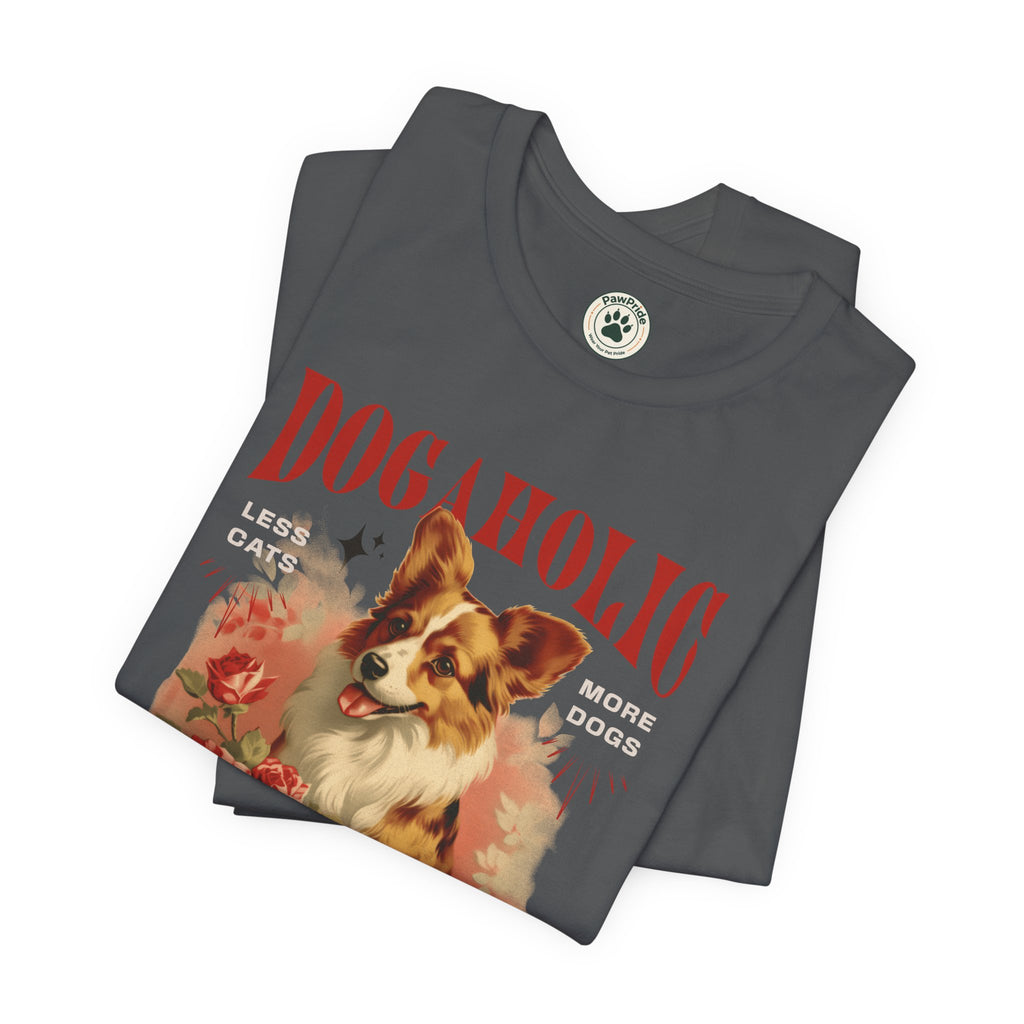Dogaholic Graphic Tee — Vintage Floral Dog Lover T-Shirt