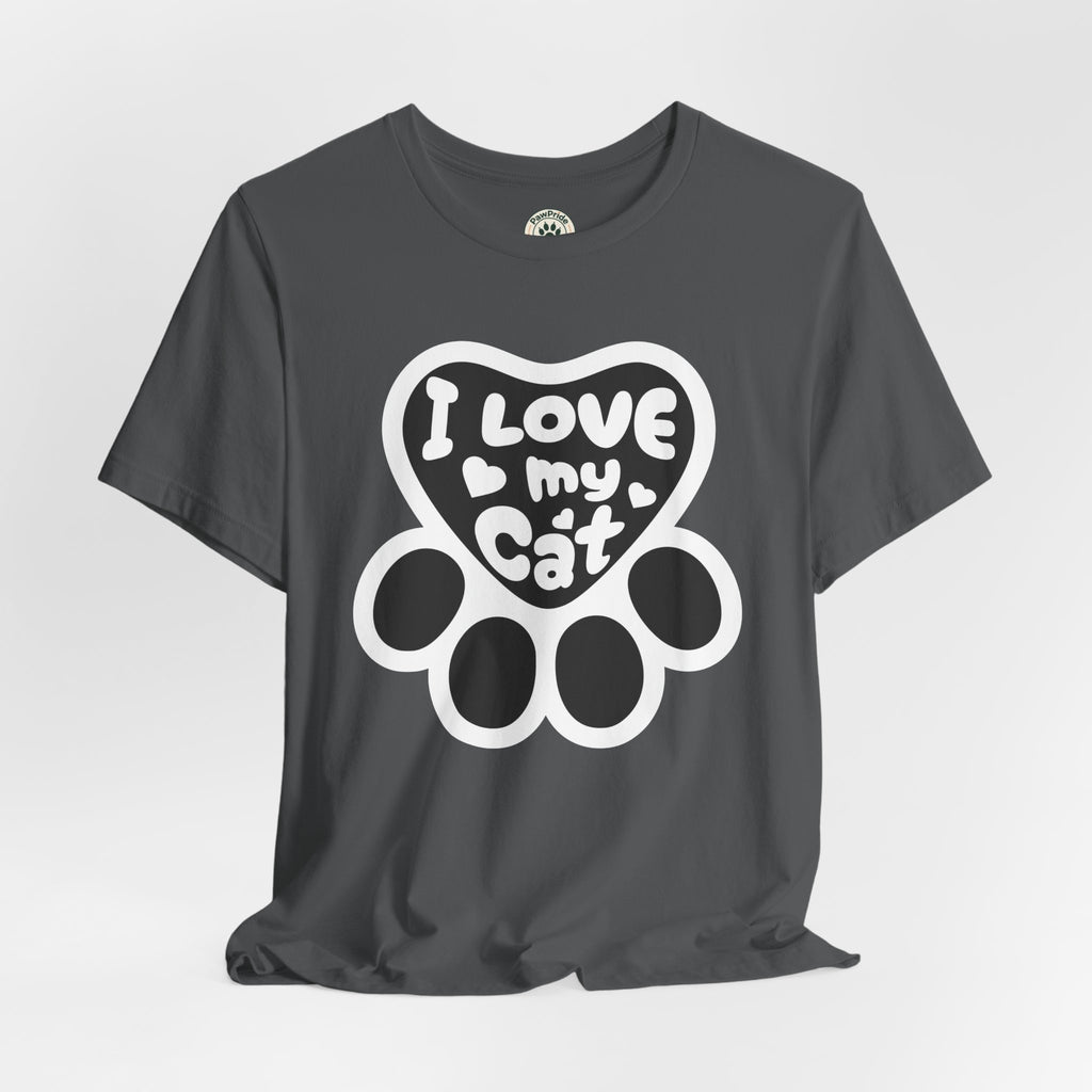 I Love My Cat Paw T-Shirt — Cute Cat Lover Tee