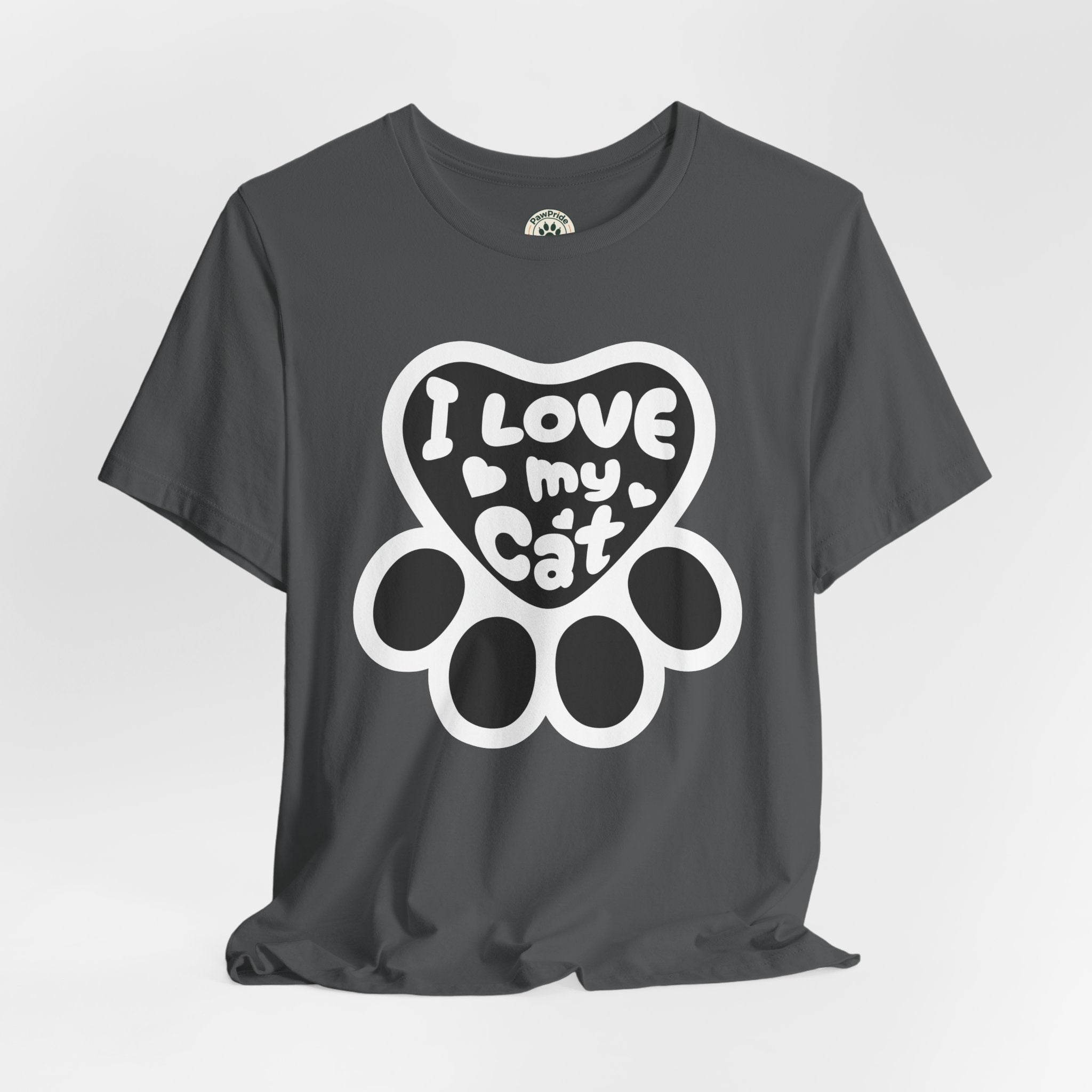 I Love My Cat Paw T-Shirt — Cute Cat Lover Tee