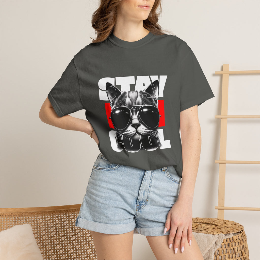 Stay Cool Cat T-Shirt — Retro Sunglasses Graphic Tee