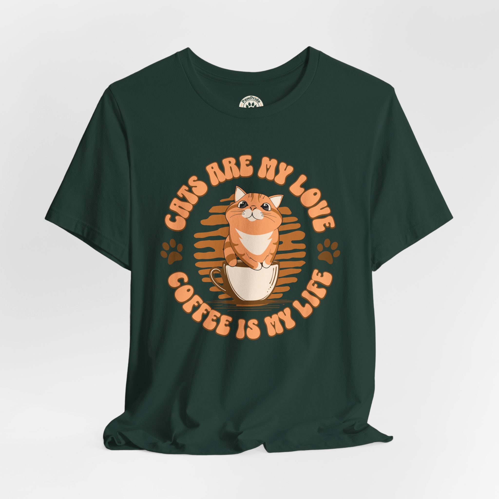 Cat & Coffee Tee — "Cats Are My Love, Coffee Is My Life" Cute Graphic T‑Shirt