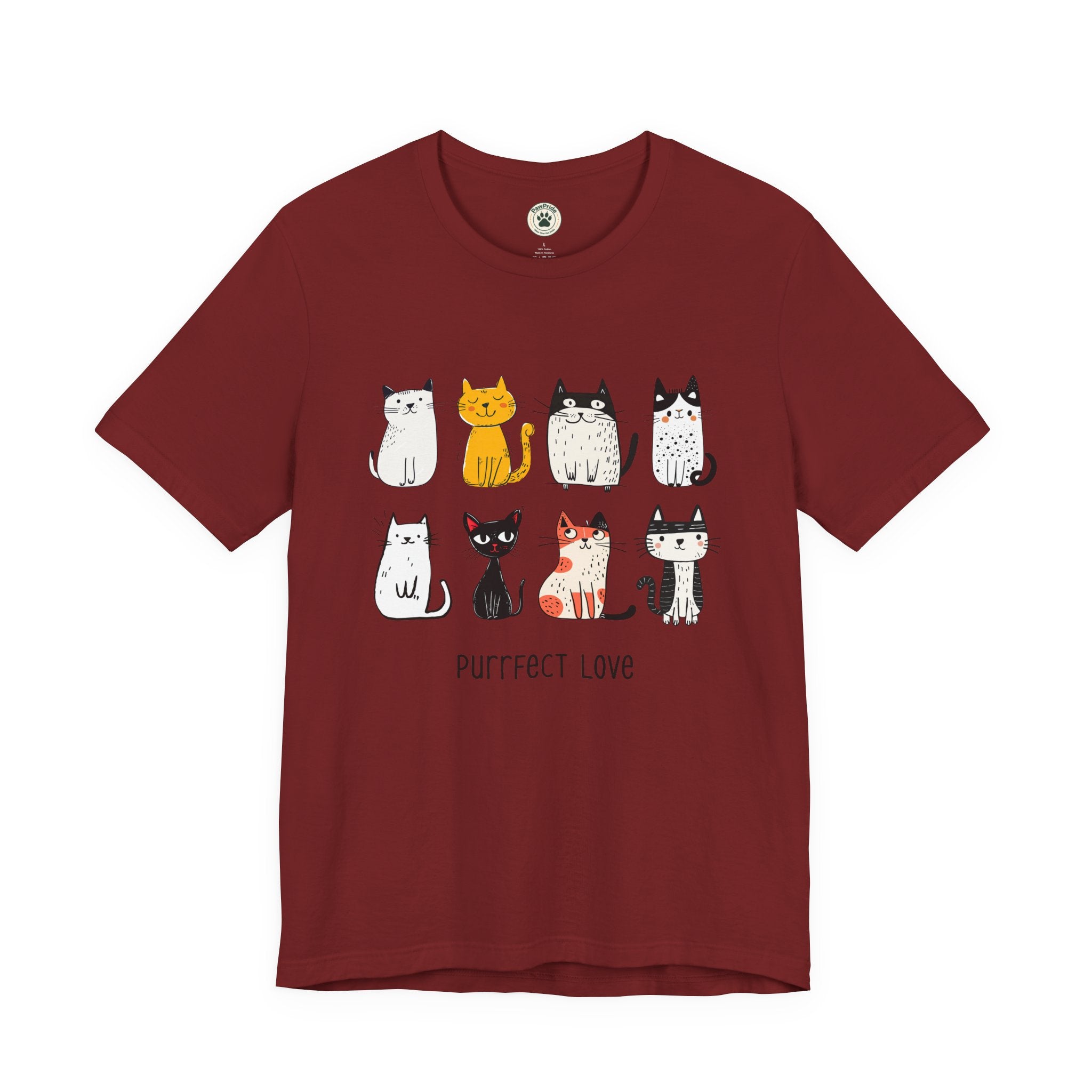 Purrfect Love Cat T-Shirt — Cute Cartoon Cats Tee for Cat Lovers