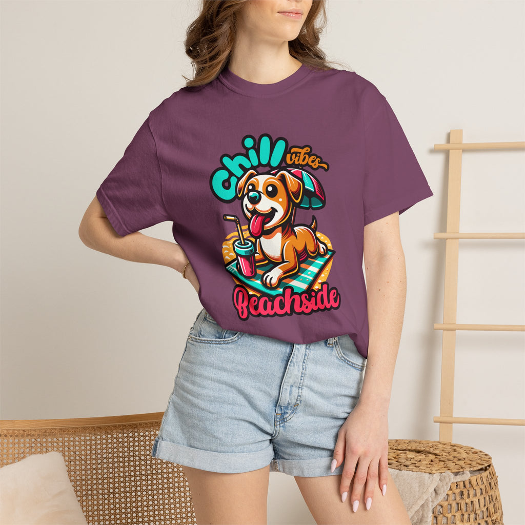 Beachside Chill Dog T-Shirt — Retro Summer Graphic Tee