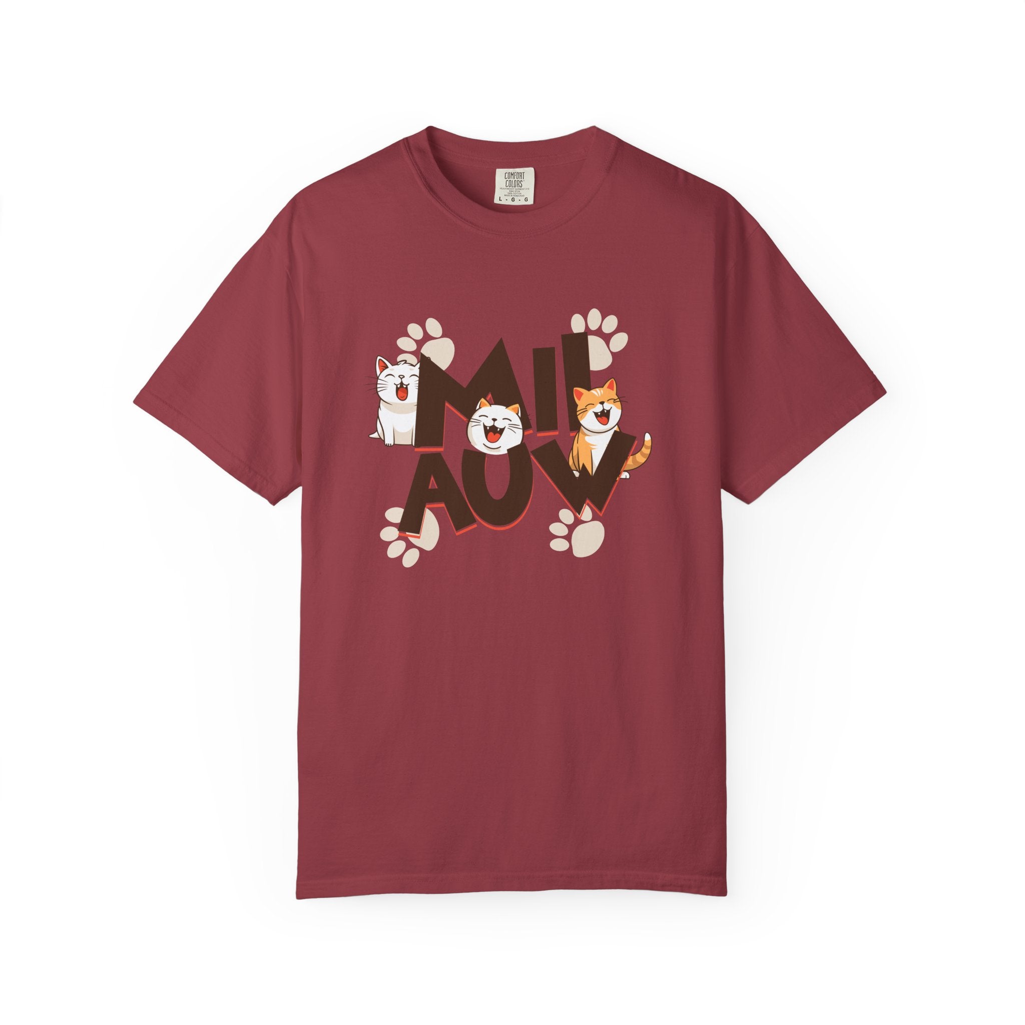 Cat Paw 'MIAOU' Graphic T-Shirt — Cute Cat Lover Tee