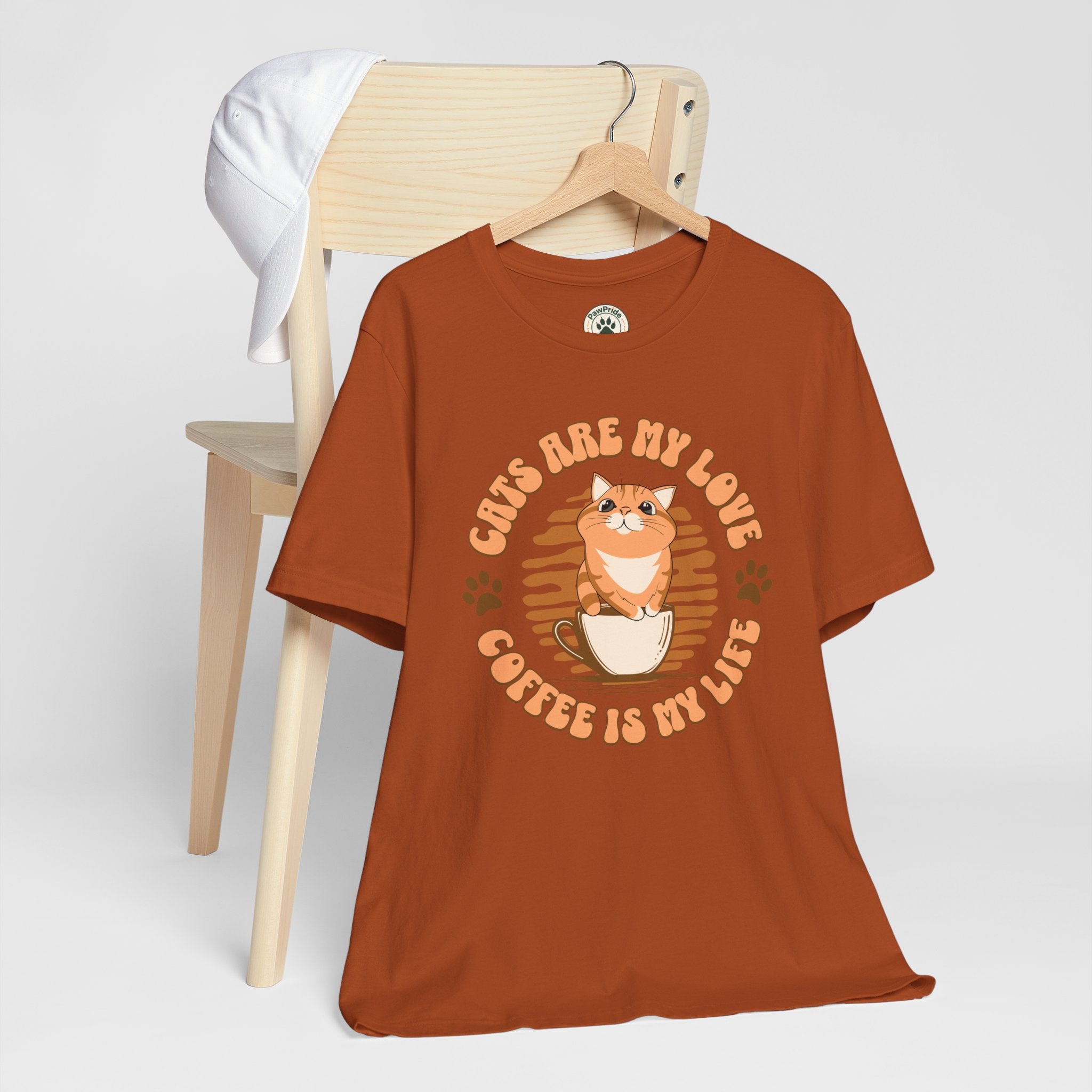 Cat & Coffee Tee — "Cats Are My Love, Coffee Is My Life" Cute Graphic T‑Shirt