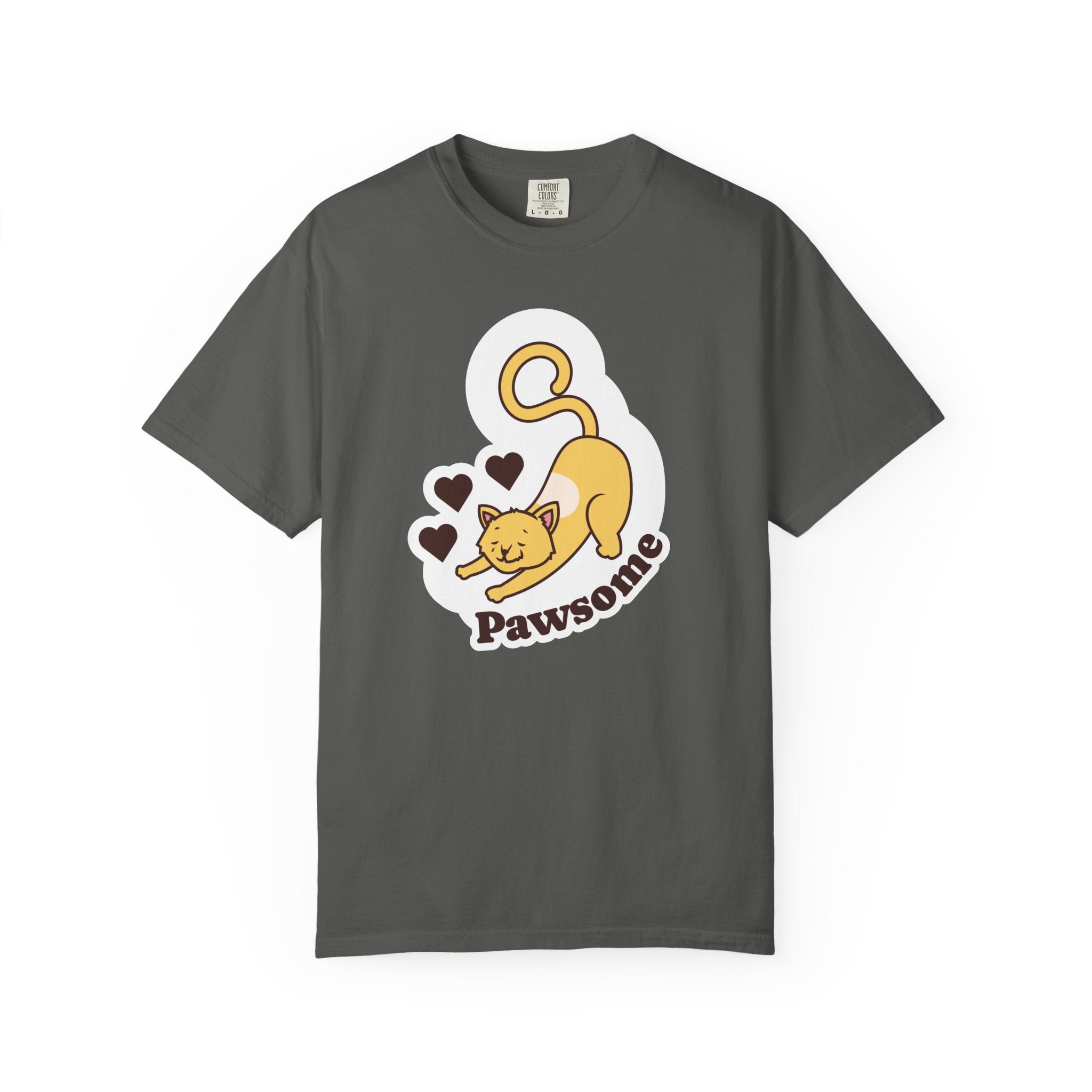 Pawsome Cat T-Shirt — Cute Stretching Kitty Graphic Tee