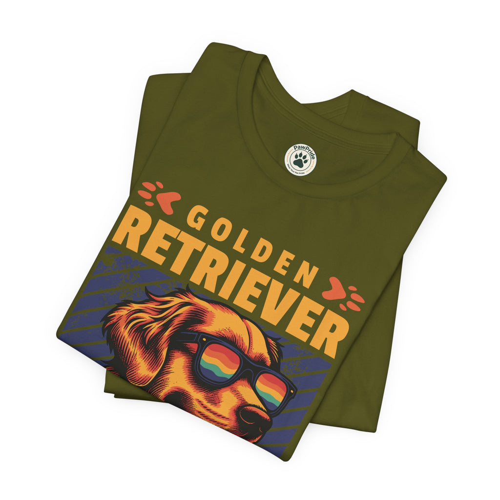 Golden Retriever T‑Shirt — 'Color My Life' Retro Dog Graphic Tee