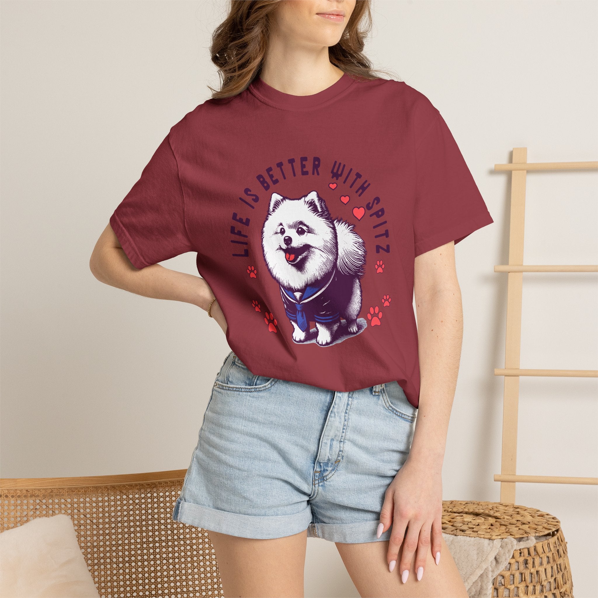 Spitz Love T-Shirt — "Life Is Better With Spitz" Cute Dog Graphic Tee