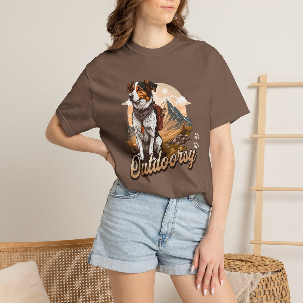 Outdoory Dog T-Shirt — Adventure Mountain Pup Graphic Tee