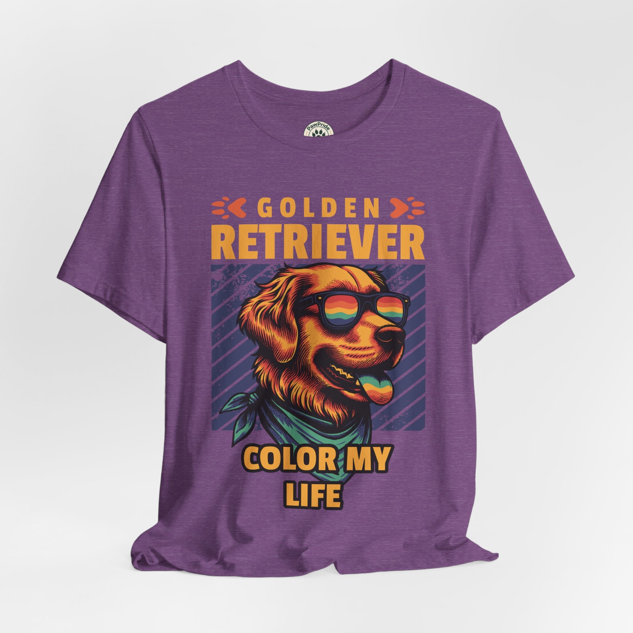 Golden Retriever T‑Shirt — 'Color My Life' Retro Dog Graphic Tee