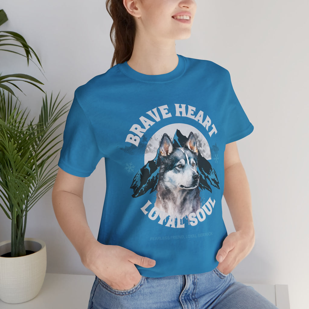 Husky T-Shirt "Brave Heart Loyal Soul" – Wildlife Mountain Graphic Tee