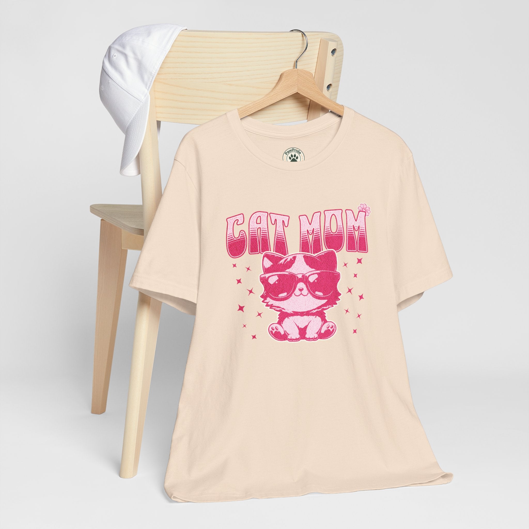 Cat Mom T-Shirt — Pink Cute Cat Graphic Tee