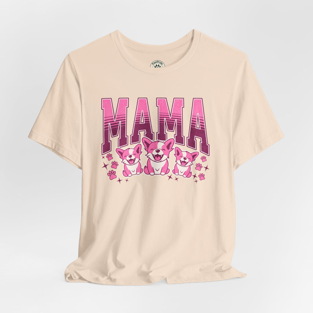 Mama Tee — Pink Corgi Mom Graphic T-Shirt