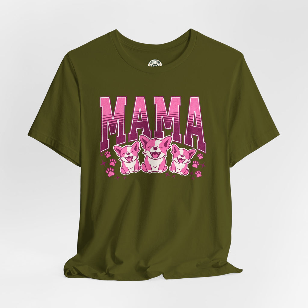Mama Tee — Pink Corgi Mom Graphic T-Shirt
