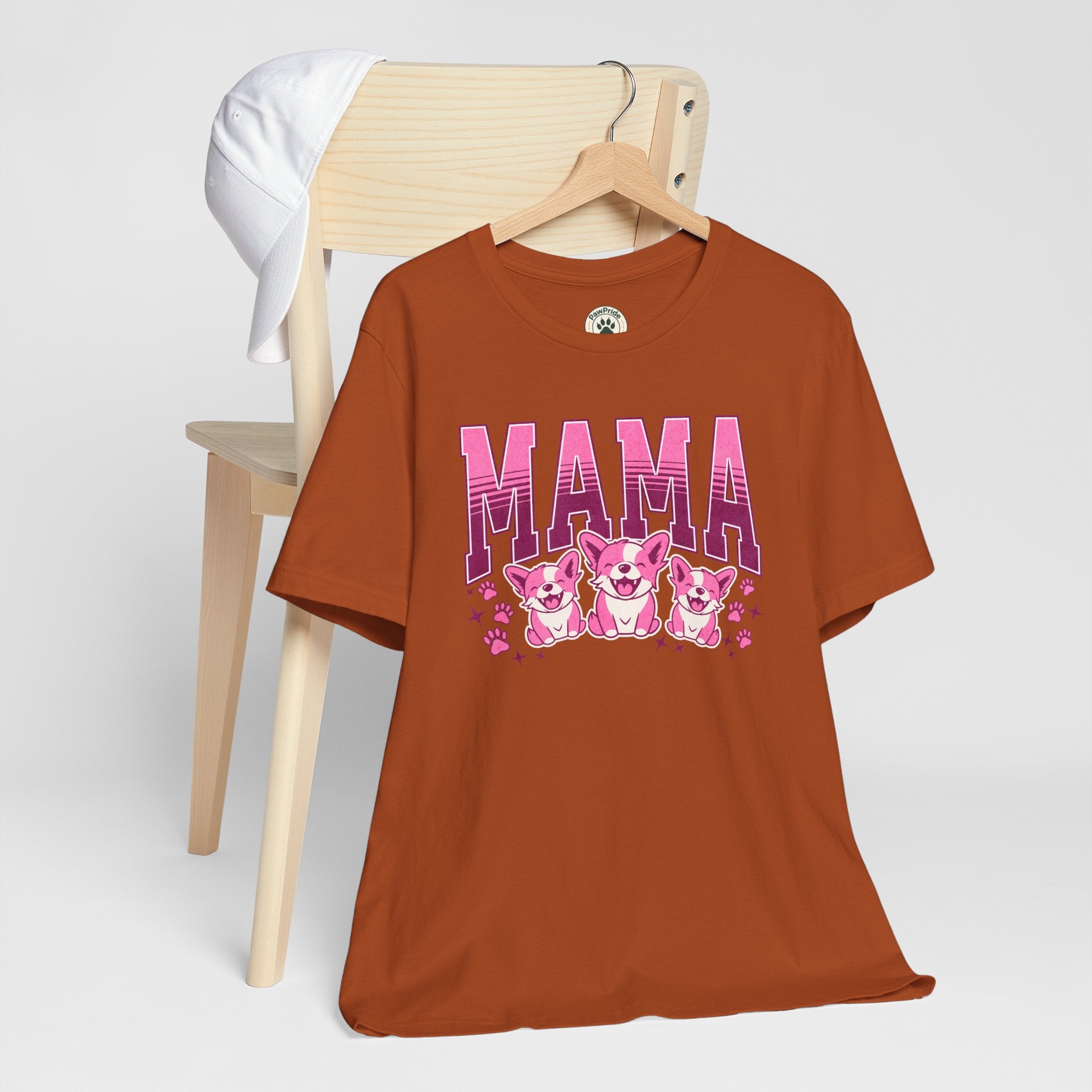 Mama Tee — Pink Corgi Mom Graphic T-Shirt