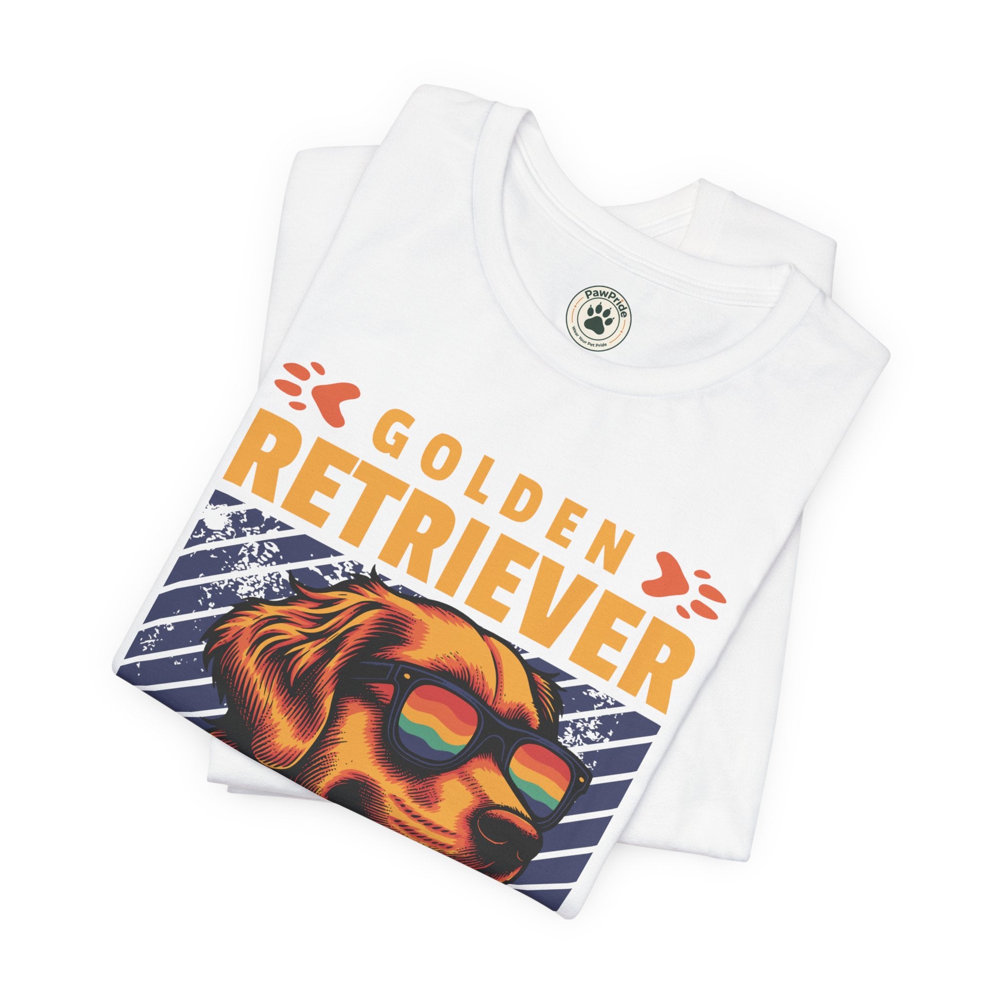 Golden Retriever T‑Shirt — 'Color My Life' Retro Dog Graphic Tee