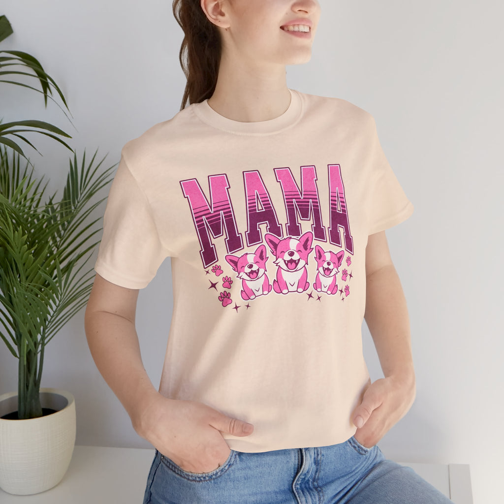 Mama Tee — Pink Corgi Mom Graphic T-Shirt