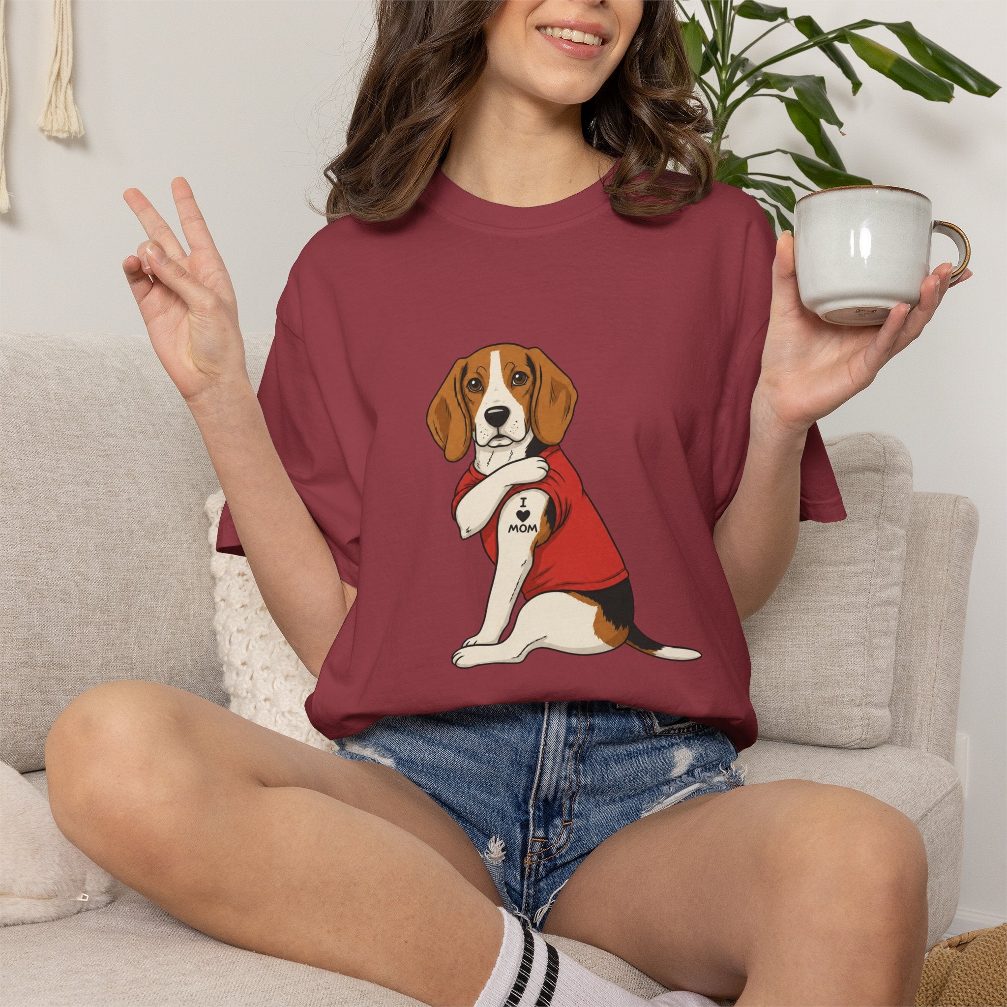 Beagle With Tattoo Graphic T-Shirt — Cute Retro Dog Tee
