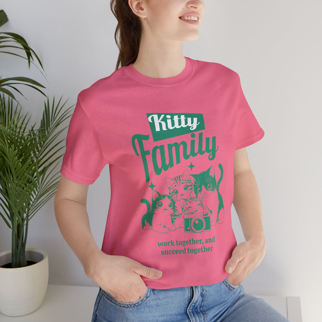 Kitty Family Tee — 'Work Together, and Succeed Together' Cat Graphic Shirt