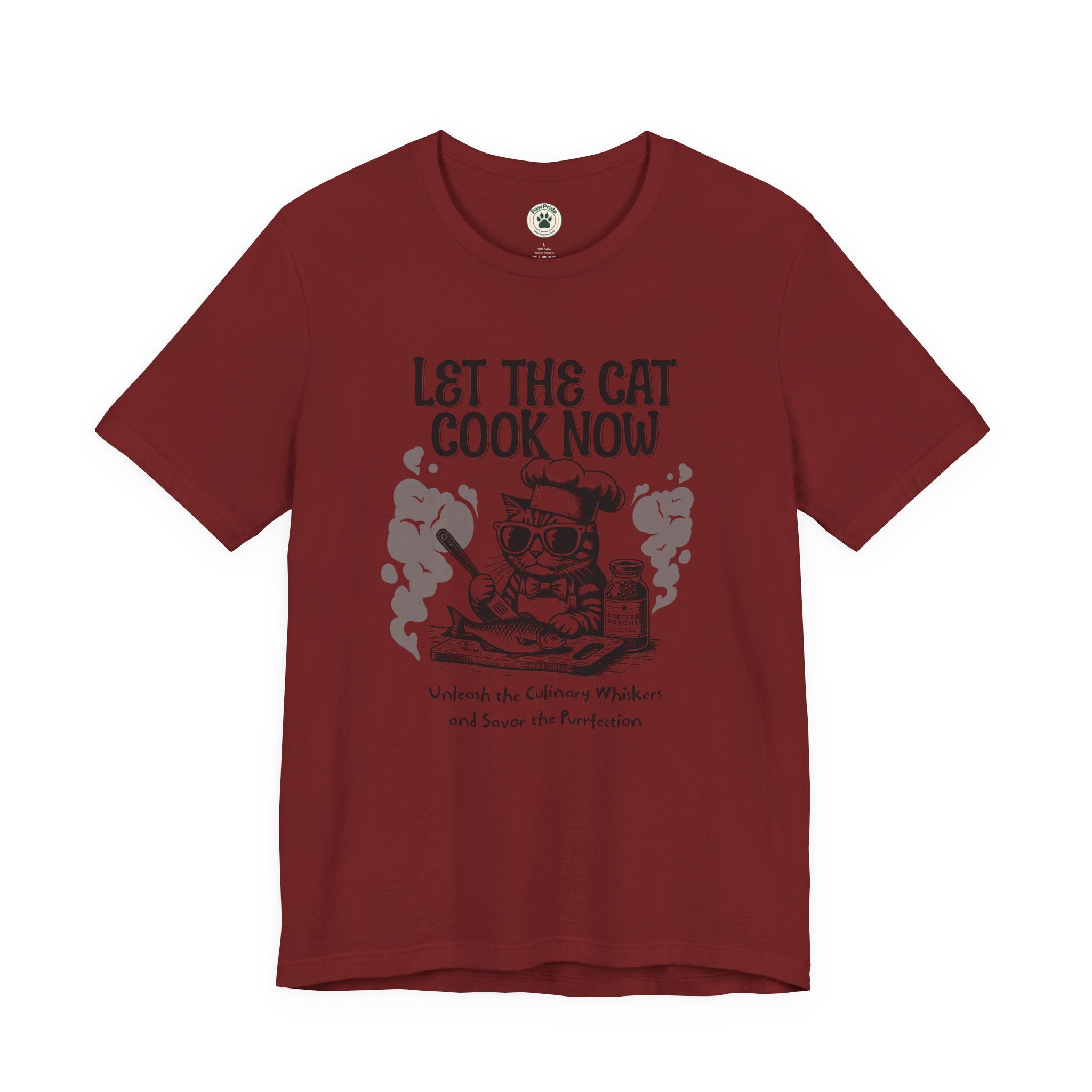 Let The Cat Cook Now T-Shirt — Funny Chef Cat Cooking Tee