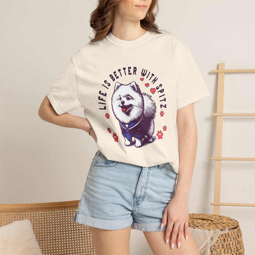 Spitz Love T-Shirt — "Life Is Better With Spitz" Cute Dog Graphic Tee
