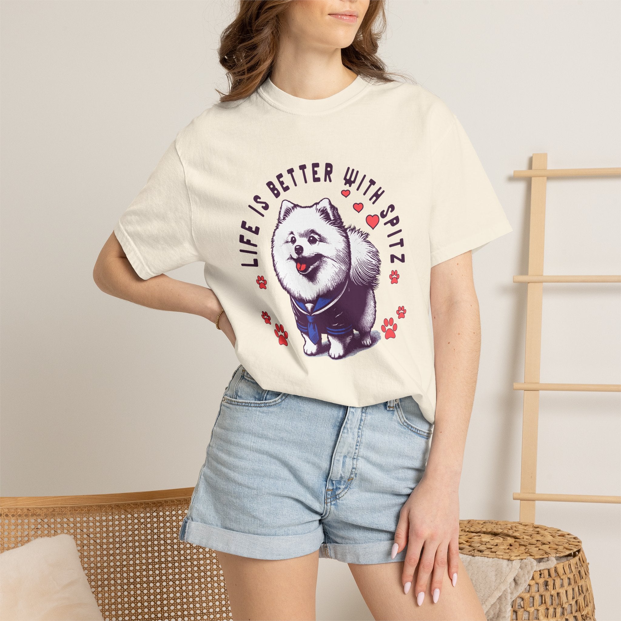Spitz Love T-Shirt — "Life Is Better With Spitz" Cute Dog Graphic Tee