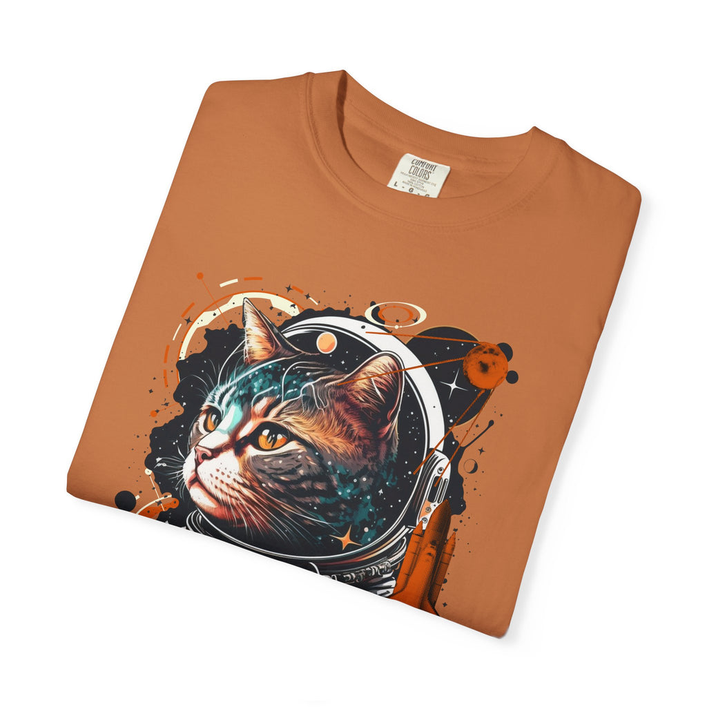 Astronaut Cat Graphic T-Shirt — 'Cabonaut' Retro Space Helmet Tee