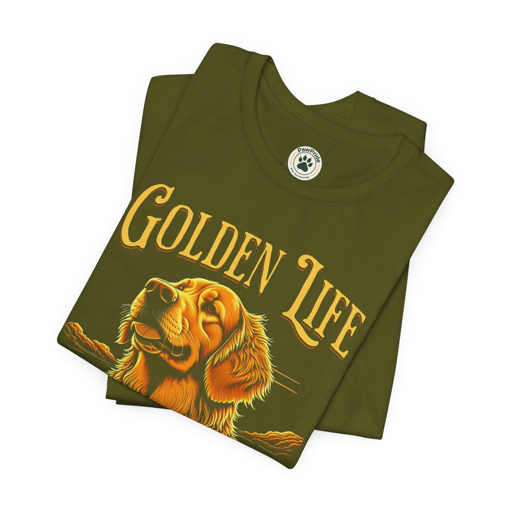 Golden Life Golden Retriever T-Shirt — "Golden Life" Graphic Tee for Dog Lovers