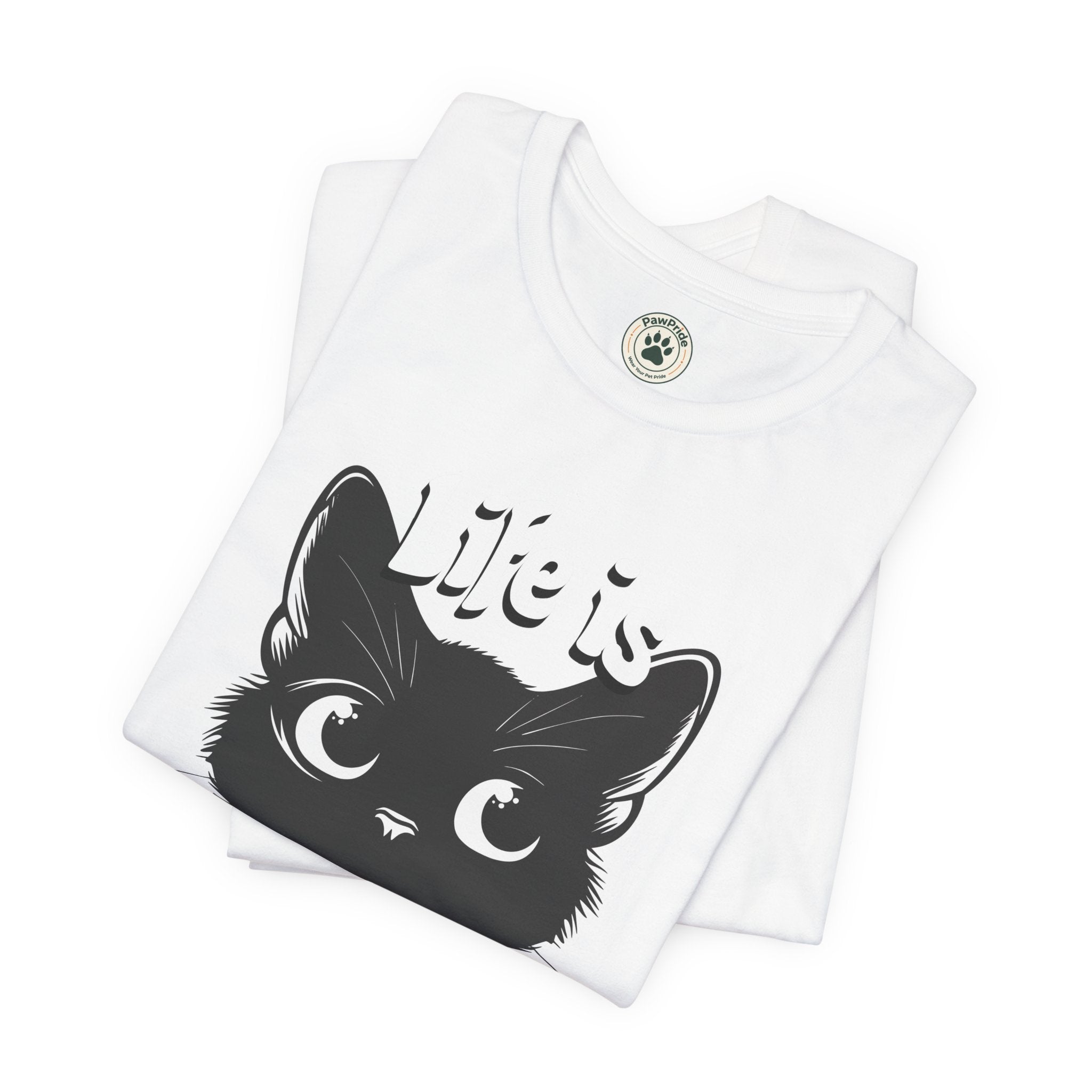 Life Is Purrfect Cat T-Shirt — Cute Black Kitten Graphic Tee for Cat Lovers