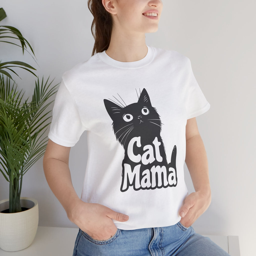 Cat Mama T-Shirt – Cute Black Cat Graphic Tee for Cat Lovers