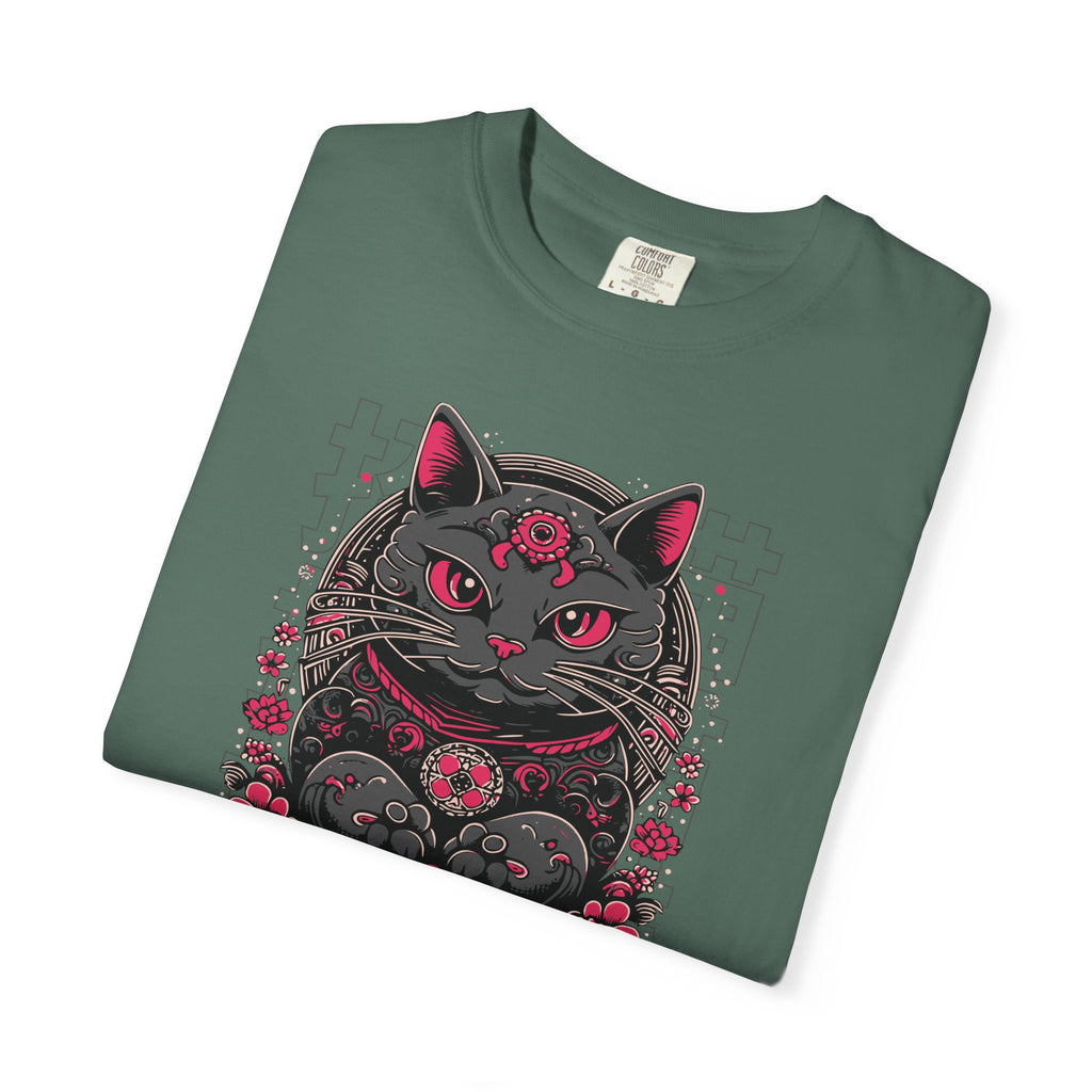 Lucky Cat Graphic T-Shirt — Gothic Maneki Neko Tee